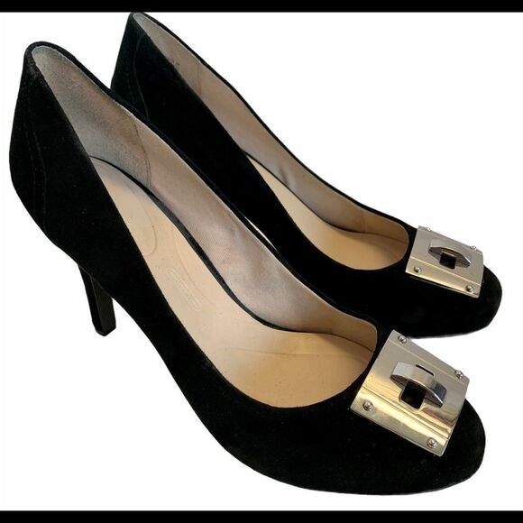ROCKPORT Black Key Lock Suede Pump Sz 8.5 - Picture 2 of 9